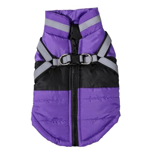 wasserdichte Reflektierende Hundejacke Mit Reißverschluss Winter Warmer Shiba Inu Pommerianer Bulldogge Pudel Mantelkleidung,Lila,M wasserdichte Reflektierende Hundejacke Mit Reißverschluss Winter Warmer Shiba Inu Pommerianer Bulldogge Pudel Mantelkleidung,Lila,M von HAQEPO