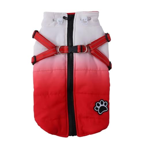 wasserdichte Reflexionstierjacke Im Freien Mit Geschirr Winter Warmer Shiba Inu Chihuahua Labrador Bulldog Mantel Kleidung,Rot,2XL wasserdichte Reflexionstierjacke Im Freien Mit Geschirr Winter Warmer Shiba Inu Chihuahua Labrador Bulldog Mantel Kleidung,Rot,2XL von HAQEPO