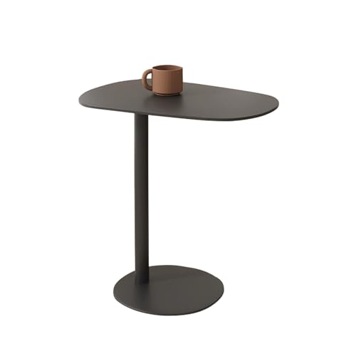 HAQMG Beistelltisch C-förmig, Beistelltische for Wohnzimmer, Sofatisch C-Tisch for kleine Räume und Schlafzimmer(Black,50cm) von HAQMG