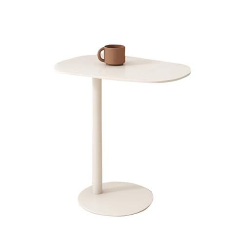 HAQMG Beistelltisch C-förmig, Beistelltische for Wohnzimmer, Sofatisch C-Tisch for kleine Räume und Schlafzimmer(White,63cm) von HAQMG
