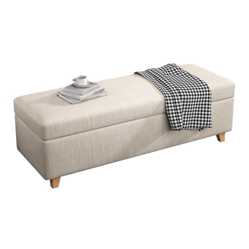 HAQMG Multifunktionale Ottoman-Bank mit Stauraum, Bank am Bettende mit verstecktem Stauraum for Wohnzimmer und Eingangsbereich, perfekt for die Inneneinrichtung(Beige,60cm) von HAQMG