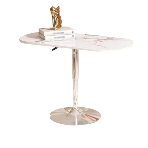 HAQMG Rock Slab Beistelltisch, Sofa-Ecktisch, Wohnzimmer, einfacher Kleiner Couchtisch, Getränke-Snack-Tisch for Wohnzimmer, Schlafzimmer, Kleiner Raum(White) von HAQMG