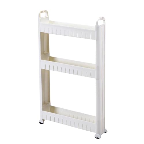 HAQMG Schmaler Rollwagen mit 3 Ebenen, Küchen-Organizer, Badezimmer-Aufbewahrung, bodenstehend, Kleiner Schrank, Küchen-Organizer, Wäscheaufbewahrung, Seiten-Organizer for kleine Räume(3.5inch beige) HAQMG Schmaler Rollwagen mit 3 Ebenen, Küchen-Organizer, Badezimmer-Aufbewahrung, bodenstehend, Kleiner Schrank, Küchen-Organizer, Wäscheaufbewahrung, Seiten-Organizer for kleine Räume(3.5inch beige) von HAQMG