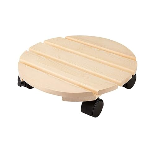 Pflanzencaddy, Pflanzenständer mit Rädern, rollender Pflanzenständer, robuster Pflanzencaddy aus Holz, Pflanzenwagen for schwere große Pflanzen, Pflanzenrollen(Natural,22inch) von HAQMG
