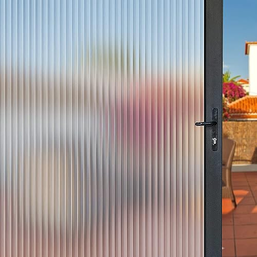 Sichtschutzfolie für Fenster Geriffelte Glasfolie, 3D-Fenster-Sichtschutzfolie, Nicht klebende Fensterabdeckungen, statisch haftende Fensterfolie for Badezimmertüren Fensteraufkleber (Size : 45x100 c von HARAY