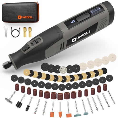 HARDELL multifunktionswerkzeug akku 4V, 4000-mAh-Akku, 6 variable Geschwindigkeiten, 80 Zubehörteilen, Typ-C-Schnellladung zum Schneiden, Schleifen, Polieren, Bohren, Schnitzen, Heimwerken HARDELL multifunktionswerkzeug akku 4V, 4000-mAh-Akku, 6 variable Geschwindigkeiten, 80 Zubehörteilen, Typ-C-Schnellladung zum Schneiden, Schleifen, Polieren, Bohren, Schnitzen, Heimwerken von HARDELL
