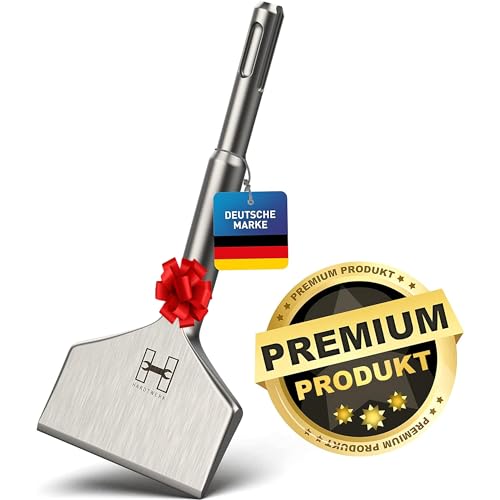HARDTWERK Turbo Fliesenmeißel SDS Plus Meißel [165x75 mm] aus 42 CrMo Spezialstahl - Bruchsicher & Langlebig - Flachmeißel breit für Bohrhammer zum Fliesen & Fliesenkleber enfternen von HARDTWERK