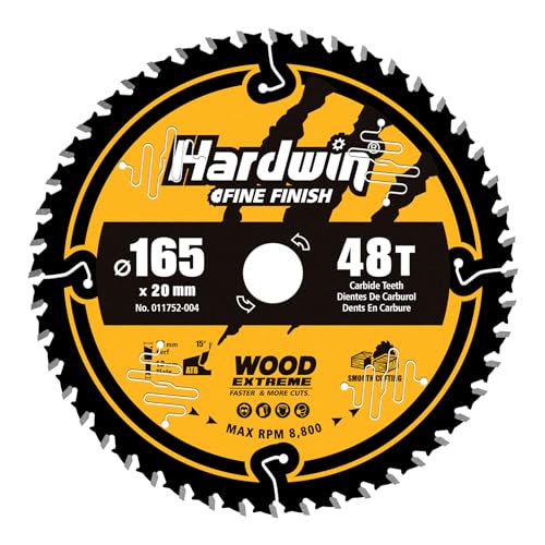 Hardwin Lame de Scie Circulaire 165mm 48 Dents ATB, Carbure de Tungstène, Arbor 5/8", Compatible avec Scies à Table, Scies Manuelles et Scies Sur Rail Hardwin Lame de Scie Circulaire 165mm 48 Dents ATB, Carbure de Tungstène, Arbor 5/8", Compatible avec Scies à Table, Scies Manuelles et Scies Sur Rail von HARDWIN
