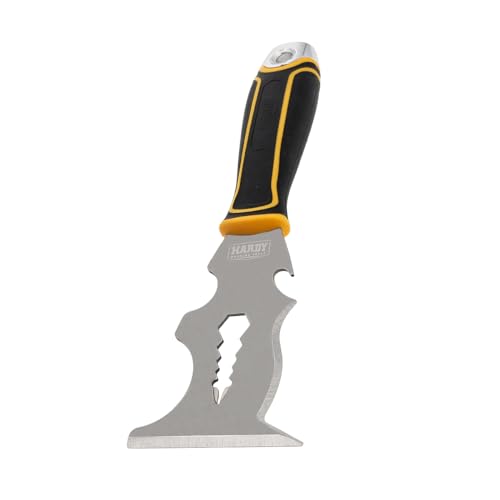 HARDY WORKING TOOLS Multifunktionsspachtel 14 in 1, Multifunctional Spatula,Spachtelschaber Multifunktionales mit weichem Griff und Hammerende von HARDY WORKING TOOLS