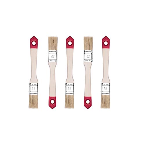 HARDY WORKING TOOLS Flachpinsel-Set 5-teilig, 5 Stück – 25 mm Breite, Malerpinsel Set mit Holzgriff, Lackpinsel Serie *40*, 5PCS, Pinselset A0202-400510 von HARDY WORKING TOOLS
