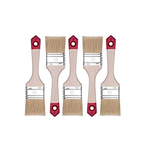 HARDY WORKING TOOLS Flachpinsel-Set 5-teilig, 5 Stück – 50 mm Breite, Malerpinsel Set mit Holzgriff, Lackpinsel Serie *40*, 5PCS, Pinselset A0202-400520 von HARDY WORKING TOOLS