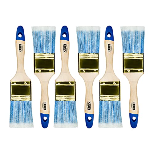 Hardy Working Tools 6 STK. Flachpinsel-Set 50 mm Serie 42, Lasurpinsel für Holzstreichen, Lackpinsel für Metall mit synthetischen Hellen Borsten. von HARDY WORKING TOOLS