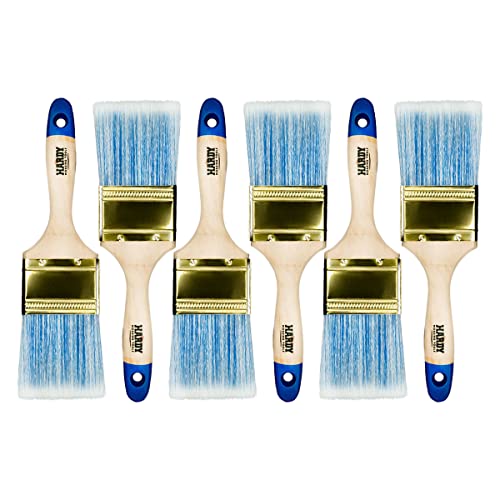 Hardy Flachpinsel Serie 42 zum Malen mit Acrylfarben und Lacken Effizient und gleichmäßig deckend Synthetikborsten und Holzstiel 6er Set Breite 60mm von HARDY WORKING TOOLS
