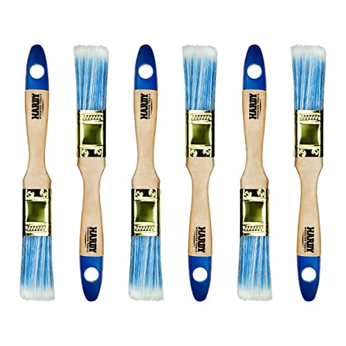Hardy Working Tools 6 STK. Flachpinsel-Set 25 mm Serie 42, Lasurpinsel für Holzstreichen, Lackpinsel für Metall mit synthetischen Hellen Borsten. von HARDY WORKING TOOLS