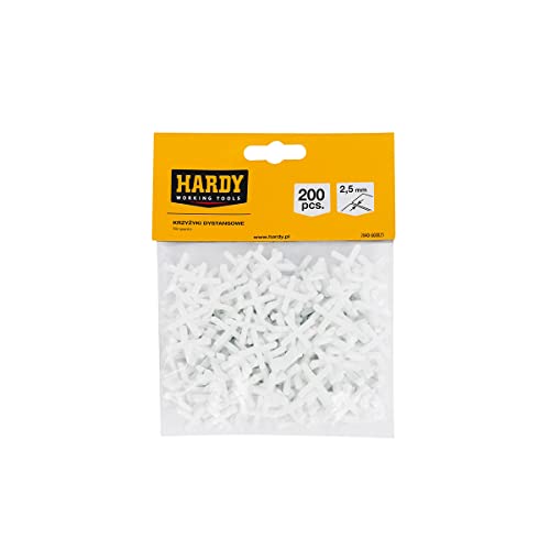 HARDY WORKING TOOLS Tile Kreuze, Fliesenkreuze - Fliesenzubehör, Fliesenverlegehilfe, Fliesen-Abstandshalter, Fugenkreuze, Kunststoffkreuze, Fliesenfugen - 2,5 mm - Packung mit 200 Stück von HARDY WORKING TOOLS