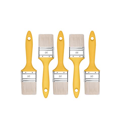 M7 Flachpinsel-Set 5-teilig, Breite 50mm-5 Stück, Malerpinsel Set mit Kunststoffgriff, Lackierpinsel 5PCS, Serie *37*, A0200-370550 von HARDY WORKING TOOLS