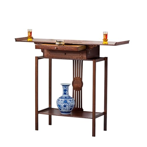 Bamboo Spiritual Altar Table mit Schubladen-Speicher, handgeschnitzter Hexenaltar Tisch, Altar meditationstisch, für Gebete, Wahrsagung, Anbetung(120cm/47.2in) von HARELA