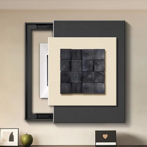 Dekorative Abdeckung Schalttafeln, Generisch Elektrischer Verteilerkasten, Abdeckung Versteckter Stromkasten Dekor Landschaftsmalerei(Black 1,50 * 70cm/19.7 * 27.5in) von HARELA