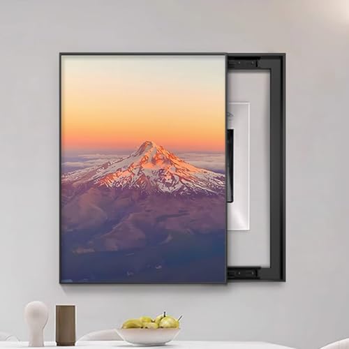 Dekorative Abdeckung für elektrische, Abdeckung Wandmontiert Schrank Stromverteiler, Innenbereich Lackierung Versteckter Schalttafeln Auf Viele Szenen Anwendbar(Black 2,60 * 80cm/23.6 * 31.5in) von HARELA