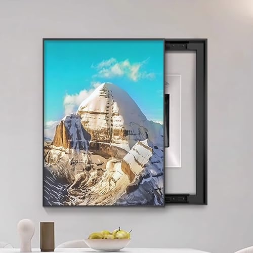 Dekorative Abdeckung für elektrische, Abdeckung Wandmontiert Schrank Stromverteiler, Innenbereich Lackierung Versteckter Schalttafeln Auf Viele Szenen Anwendbar(Black 4,45 * 55cm/17.7 * 21.6in) von HARELA