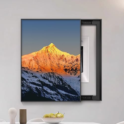 Dekorative Abdeckung für elektrische, Abdeckung Wandmontiert Schrank Stromverteiler, Innenbereich Lackierung Versteckter Schalttafeln Auf Viele Szenen Anwendbar(Black 5,40 * 50cm/15.7 * 19.7in) von HARELA