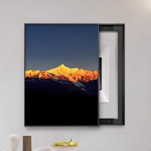 Dekorative Abdeckung für elektrische, Abdeckung Wandmontiert Schrank Stromverteiler, Innenbereich Lackierung Versteckter Schalttafeln Auf Viele Szenen Anwendbar(Black 6,60 * 80cm/23.6 * 31.5in) von HARELA