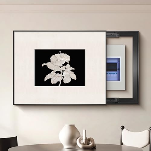 Dekorative Sicherungskasten Abdeckung, Dekorativer Wand-Elektrokasten, Abdeckung Versteckter Stromkasten Dekor Landschaftsmalerei(Black 8,50 * 40cm/19.7 * 15.7in) von HARELA