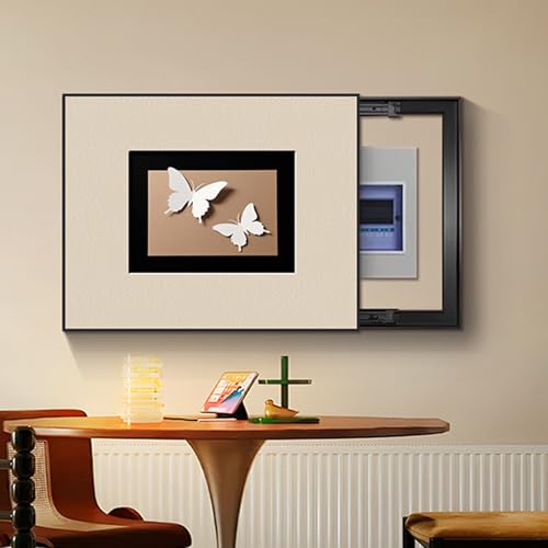Dekorative Sicherungskasten Abdeckung, Dekorativer Wand-Elektrokasten, Abdeckung Versteckter Stromkasten Dekor Landschaftsmalerei(Black 9,55 * 45cm/21.6 * 17.7in) von HARELA