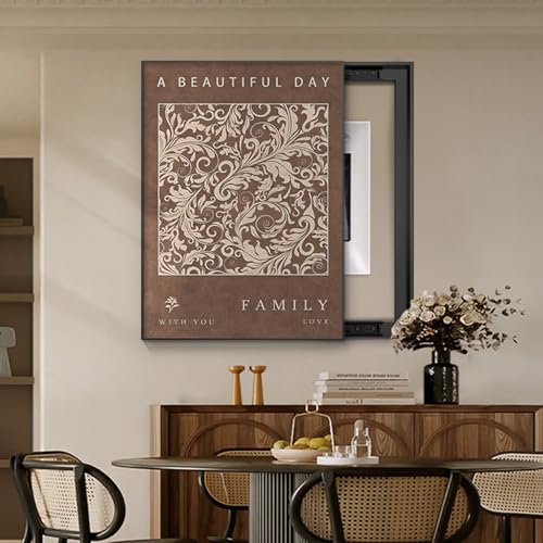 Dekorative Sicherungskasten Abdeckung, Kreativität Zählerkasten Dekoration, Verbirgt den Verteilerkasten perfekt und Macht die Wand schön und aufgeräumt(Black 2,45 * 60cm/17.7 * 23.6in) von HARELA