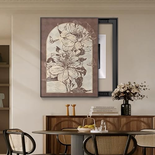 Dekorative Sicherungskasten Abdeckung, Kreativität Zählerkasten Dekoration, Verbirgt den Verteilerkasten perfekt und Macht die Wand schön und aufgeräumt(Black 4,50 * 70cm/19.7 * 27.5in) von HARELA