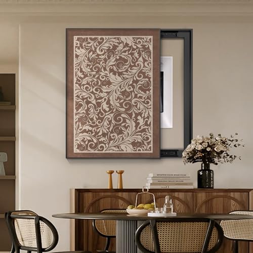 Dekorative Sicherungskasten Abdeckung, Kreativität Zählerkasten Dekoration, Verbirgt den Verteilerkasten perfekt und Macht die Wand schön und aufgeräumt(Black 8,45 * 60cm/17.7 * 23.6in) von HARELA