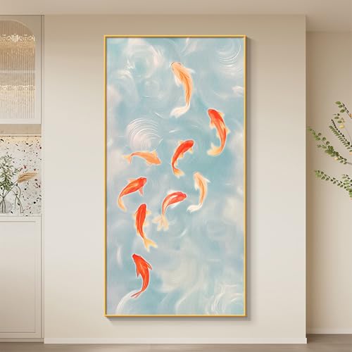 Elektrische Box Abdeckung Dekorative, Dekorative Malerei StromzäHlerkäSten, Aluminiumrahmen Wohnzimmer-Flur-Anschlusskasten Dauerhafte Wandabdeckung(Gold D,70 * 140cm/27.5 * 55.1in) von HARELA