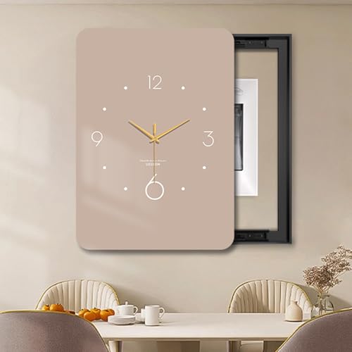 Elektrische Box Abdeckung Dekorative mit Uhr, Dekorative Malerei StromzäHlerkäSten, Innen Elektrischer ZäHler Abdeckung, für Büro Esszimmer Heimdekoration(Black 3,40 * 50cm/15.7 * 19.7in) von HARELA