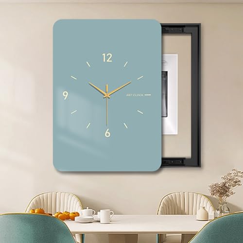 Elektrische Box Abdeckung Dekorative mit Uhr, Dekorative Malerei StromzäHlerkäSten, Innen Elektrischer ZäHler Abdeckung, für Büro Esszimmer Heimdekoration(Black 4,55 * 65cm/21.6 * 25.6in) von HARELA