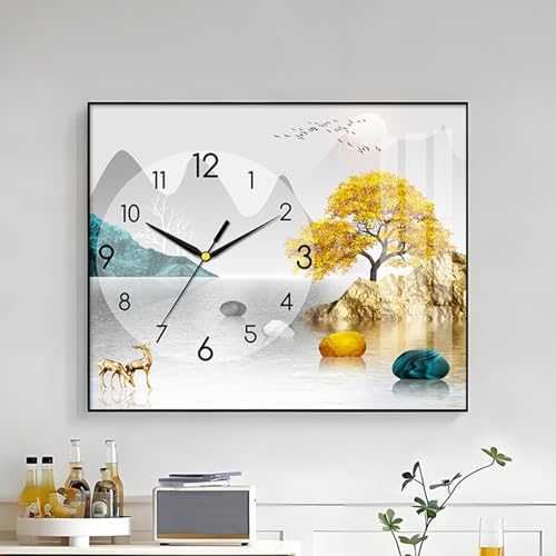 Elektrische Box Abdeckung Dekorative mit Uhr, Dekorativer Wand-Elektrokasten, Innenbereich Lackierung Versteckter Schalttafeln Auf Viele Szenen Anwendbar(Black 4,40 * 30cm/15.7 * 11.8in) von HARELA