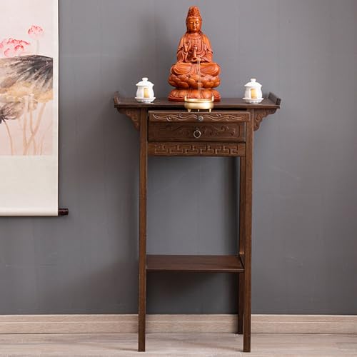 HARELA Altartisch Zur Meditation, Altar Tisch für spirituelle Puja mit Schublade, Chinesischer Schrein Altar, Persönlicher Schreinständer, für Wohnzimmer, Büro, Schlafzimmer(66cm/26in) von HARELA