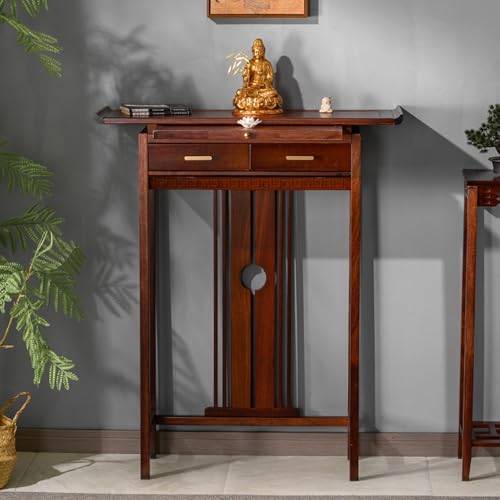 HARELA Altartisch Zur Meditation, Altarschrank, Altar Meditationstisch Mit Schublade, Divination und Anbetung, Tee-Tisch für buddhistische Praktiken(108cm/42.5in) von HARELA