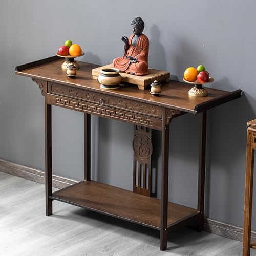 HARELA Altartisch Zur Meditation, Meditationstisch aus Bambus, Buddhistischer Entspannung Tisch, Meditationstisch, für Gebete, Wahrsagung, Anbetung(100cm/39.4in) von HARELA