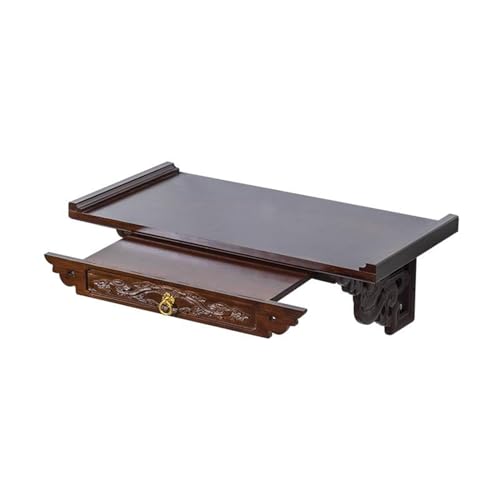 HARELA Buddhistischer Altar Tisch, Wandmontierter persönlicher Schrein Altar-Tisch, Bamboo Spiritual Altar Table mit Schubladen-Speicher, für Gebete, Weissagung, Anbetung(60cm/23.6in) von HARELA