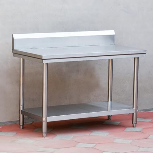 HARELA Edelstahltisch Arbeitstisch Küchentisch, Gastronomie Küchentisch Lebensmittel Zubereitungstisch 4 verstellbare Füße(100 * 60 * 80cm/39.4 * 23.6 * 31.5in) von HARELA