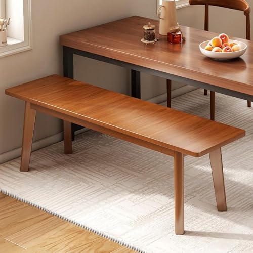HARELA Esszimmer Sitzbank, Küchenbank im Landhaus, Wohnzimmerbank, Bank ohne Lehne, Multifunktional Schuhbank, Holzbank für Esszimmer, Schlafzimmer oder Küche(Walnut,100cm/39.4in) von HARELA