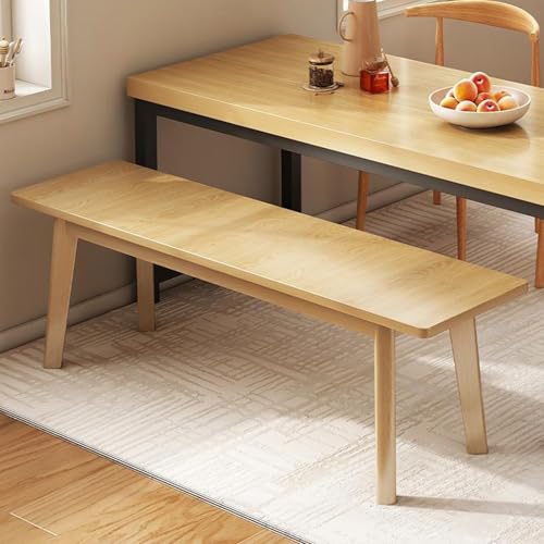HARELA Esszimmer Sitzbank, Küchenbank im Landhaus, Wohnzimmerbank, Bank ohne Lehne, Multifunktional Schuhbank, Holzbank für Esszimmer, Schlafzimmer oder Küche(Wood,140cm/55.1in) von HARELA