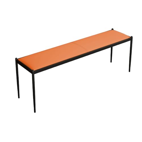 HARELA Esszimmer Sitzbank, Schuhbank mit Gepolstertem Sitzfläche, platzsparend schuhregal Metall schuhregal, für Wohnzimmer Schlafzimmer und Schuhgeschäfte(Orange,140cm/55.1in) von HARELA