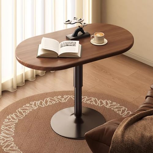 HARELA Kleiner Beistelltisch Kaffeetisch Sofatisch Nachttisch Höhenverstellbar 60-80CM für Das Heimbüro Tägliche Entspannungsarbeit(Brown) von HARELA