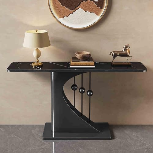 HARELA Konsolentisch Bauernhaus-Sofatisch, Flurtisch Flur Möbel, Dekotisch Sideboard Beistelltisch, Schmaler Sofatisch für Wohnzimmer(Black B,150cm/59in) von HARELA