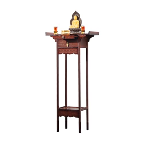 HARELA Meditation Altar Tisch Mit Schublade, Altartisch Zur Meditation, aus Bambus, Divination und Anbetung, Tee-Tisch für buddhistische Praktiken(50cm/19.7in) von HARELA
