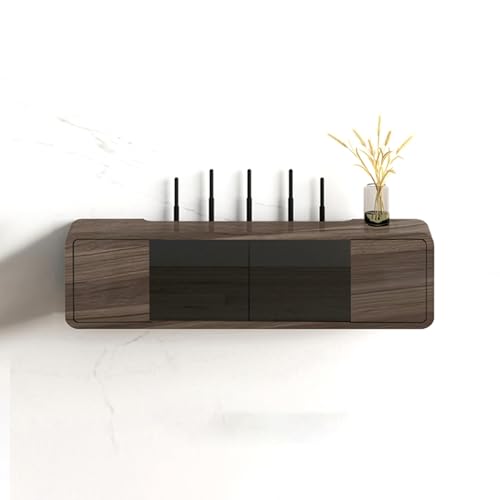 HARELA Router Aufbewahrungsbox, Wand TV Kabel Verstecken Box, Holzhalterung für Stromkabel, Schwebendes Regal, Kabel Organizer Box, WiFi Router Storage Box(50cm/19.7in) von HARELA