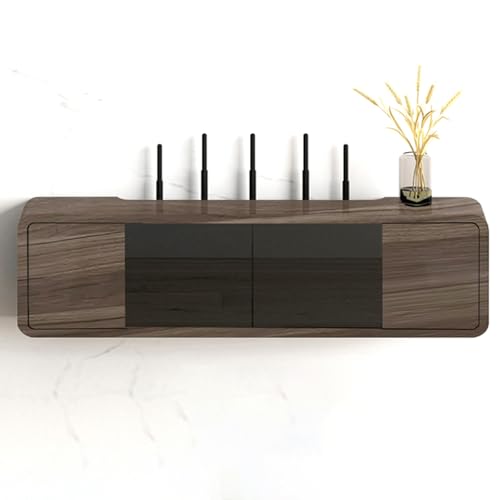 HARELA Router Aufbewahrungsbox, Wand TV Kabel Verstecken Box, Holzhalterung für Stromkabel, Schwebendes Regal, Kabel Organizer Box, WiFi Router Storage Box(80cm/31.5in) von HARELA