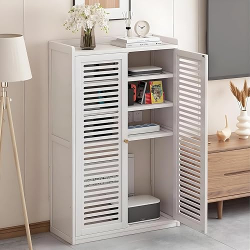 HARELA Router Schrank Verdicktes, Modisch Routers Aufbewahrungsbox, Steckdosenleisten-Schutzabdeckung, Organisieren Sie Ihre wichtigen Utensilien für Zuhause und Büro(White,82 * 59cm/32.3 * 23.2in) von HARELA