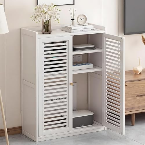 HARELA Router Schrank Verdicktes, Modisch Routers Aufbewahrungsbox, Steckdosenleisten-Schutzabdeckung, Organisieren Sie Ihre wichtigen Utensilien für Zuhause und Büro(White,97 * 59cm/38.2 * 23.2in) von HARELA